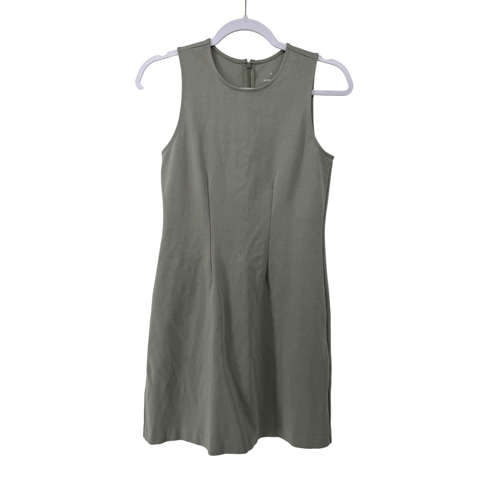 Everlane Womens Organic Cotton Modal Mini Dress Sage Green Sleeveless XS